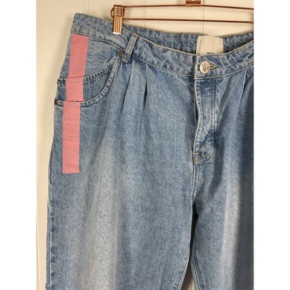 One Teaspoon Free People Smiths Low Waist Wide Leg Denim Jeans NWOT SZ 34 - Picture 11 of 14